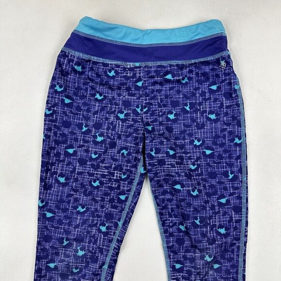 JK TECH Girls Size M Purple Blue Animal Print Plaid Activewear Leggings Stretch - Picture 3 of 10